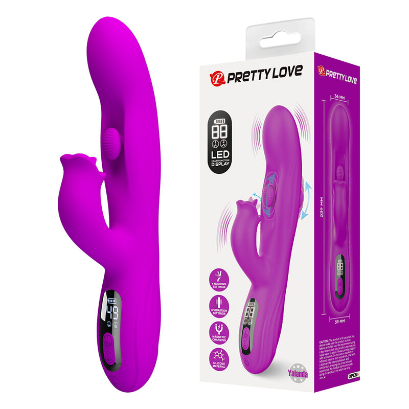 PRETTY LOVE - YALANDA HASE OSZILLIERENDER VIBRATOR MIT LED-ANZEIGE, LILA