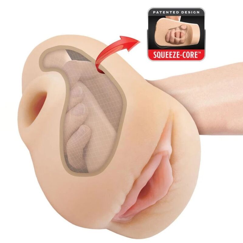 PDX PLUS  REALISTISCHER VAGINA-PUSSY-POOUNDER-SQUEEZE-STROKER 18 CM