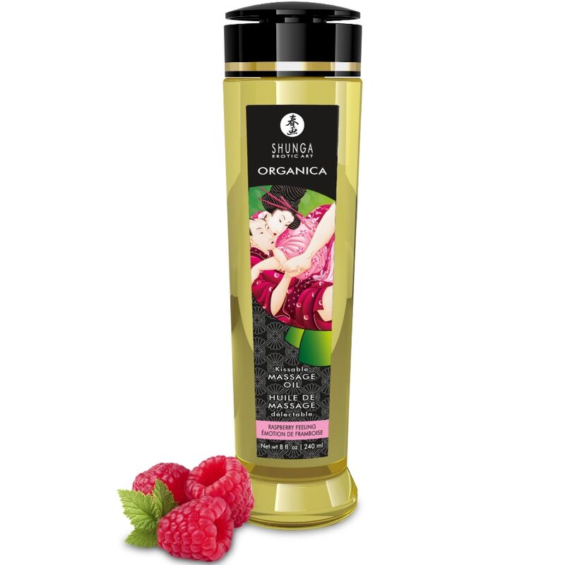 SHUNGA  BIO-MASSAGEÖL MIT HIMBEERDUFT, 240 ML