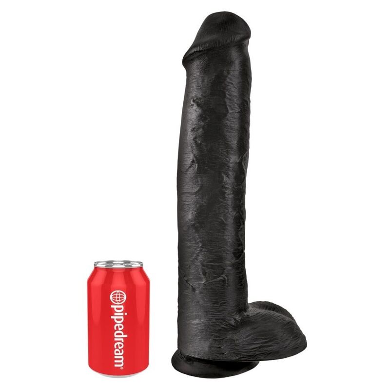 KING COCK - REALISTISCHER DILDO MIT HODEN 38 CM SCHWARZ – Bild 4