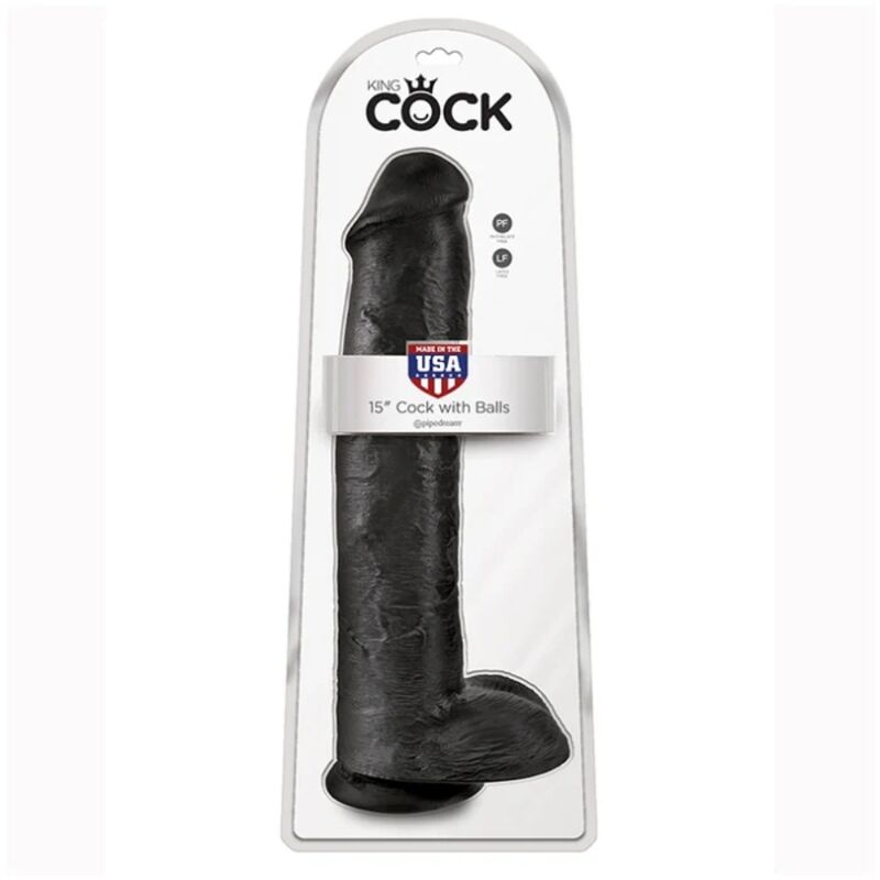 KING COCK - REALISTISCHER DILDO MIT HODEN 38 CM SCHWARZ – Bild 5