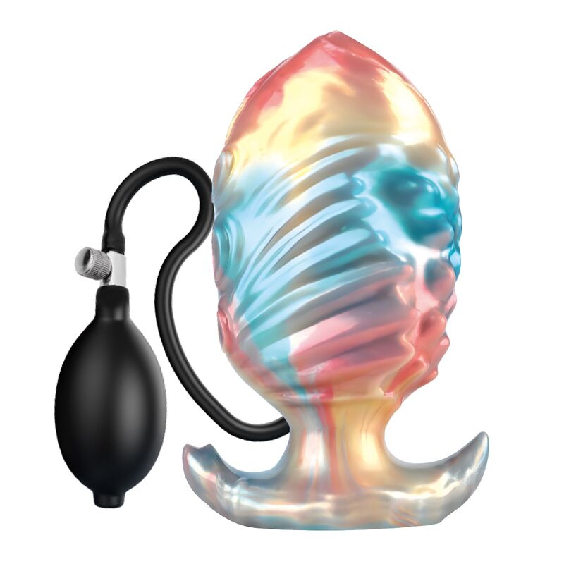 POWER MONSTERS  EBON LEVIATHAN DREIFARBIGER AUFBLASBARER FANTASIE-ANALPLUG 18 CM
