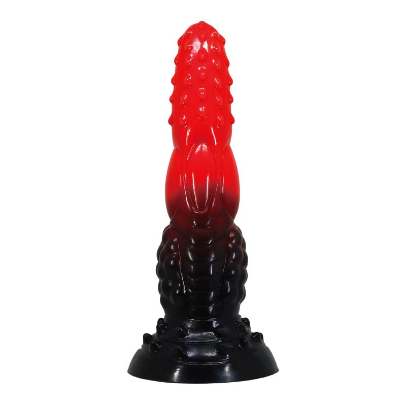 POWER MONSTERS FEUERDRACHEN-FANTASIE-DILDO MIT SAUGNAPF 24,5 CM Ø 5,8 CM ROT SCHWARZ – Bild 3
