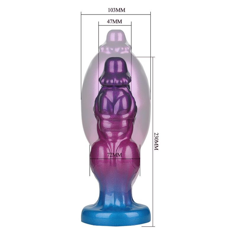 POWER MONSTERS - RIFT TITAN ZWEIFARBIGER AUFBLASBARER FANTASIE-SILIKONDILDO 24 CM Ø 5 CM – Bild 5