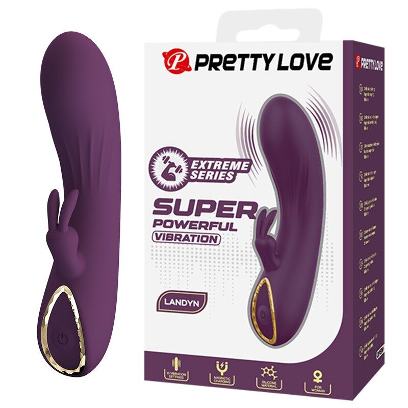 img_229910_a06d7dc3fb4664f622d1f00a2927d730_1.jpg PRETTY LOVE - LANDYN WIEDERAUFLADBARER HASENVIBRATOR MIT 10 FUNKTIONEN, LILA