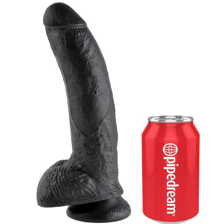 KING COCK - DILDO SCHWARZ MIT EIER 22.9 CM – Bild 3