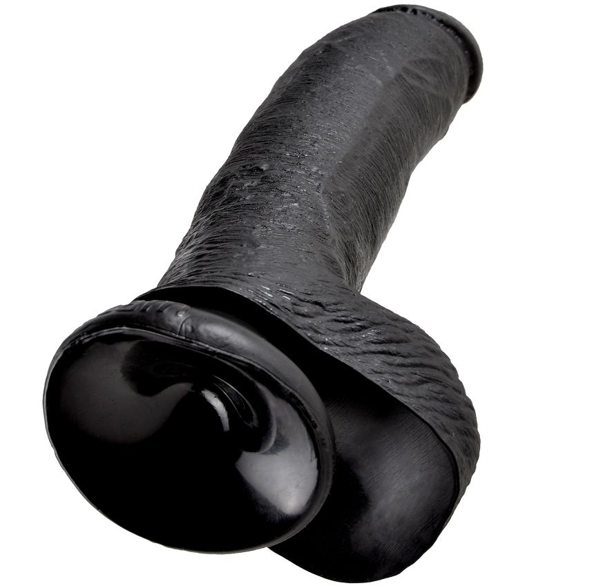 KING COCK - DILDO SCHWARZ MIT EIER 22.9 CM – Bild 5