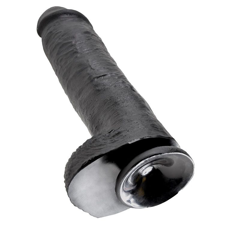 KING COCK - DILDO SCHWARZ MIT EIER 28 CM – Bild 3