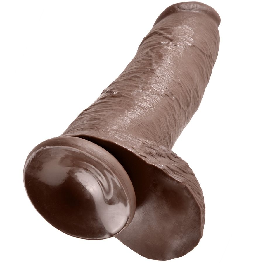 KING COCK - DILDO BRAUN MIT EIER 30.48 CM – Bild 2