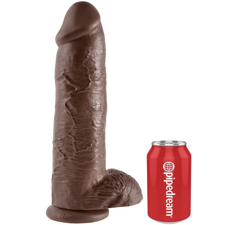 KING COCK - DILDO BRAUN MIT EIER 30.48 CM – Bild 4