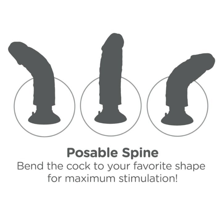 KING COCK - VIBRATORDILDO MIT HODEN 17.78 CM NATUR – Bild 5