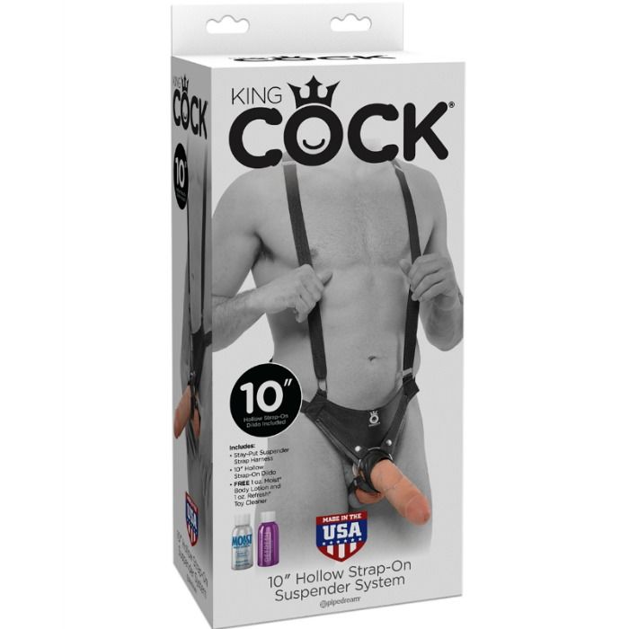 KING COCK - 25,5 CM HOLLOW STRAP-ON SUSPENDER SYSTEM FLESH – Bild 2