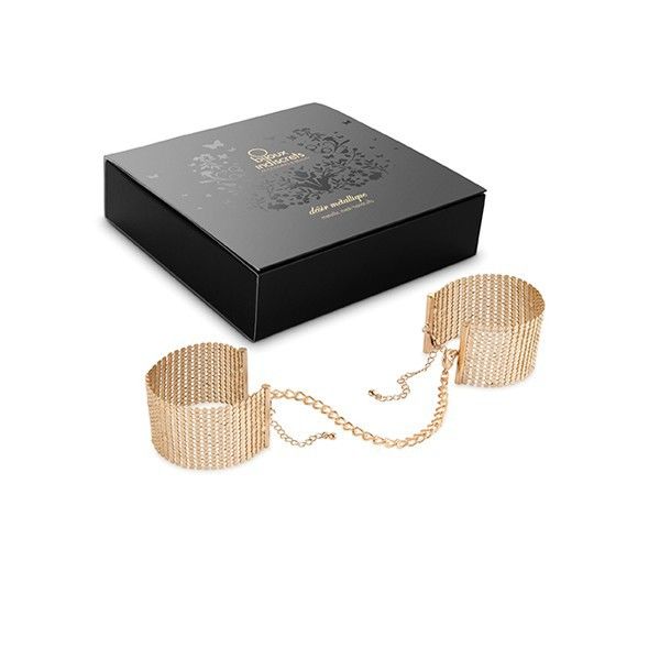 BIJOUX INDISCRETS - DÃSIR MÃTALLIQUE GOLDENE HANDSCHELLEN AUS METALLGEWEBE – Bild 4