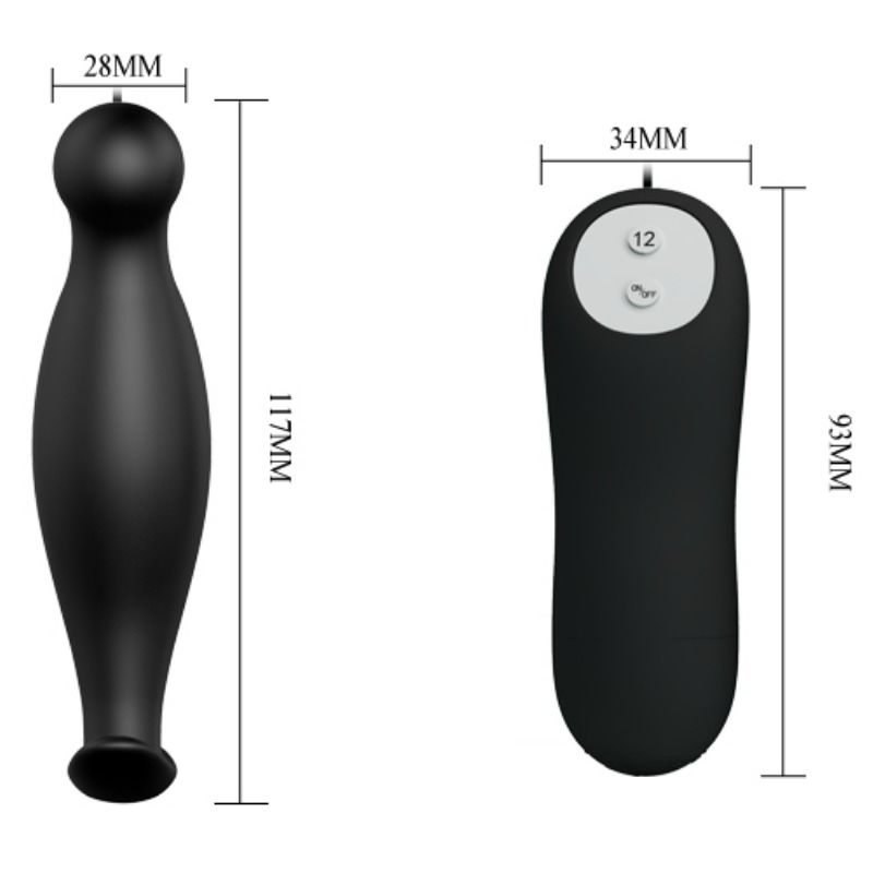 PRETTY LOVE - SILIKON ANALPLUG 12 VIBRATIONSMODI SCHWARZ – Bild 4