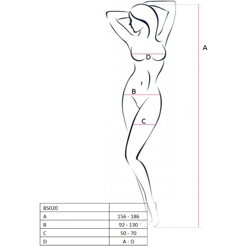 PASSION - WOMAN BS020 BODYSTOCKING SCHWARZ EINE GRÖSSE – Bild 2