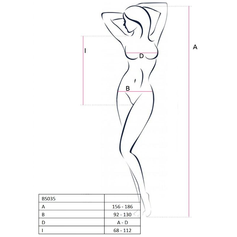 PASSION - WOMAN BS035 WEISSER BODYSTOCKING, EINE GRÖSSE – Bild 2