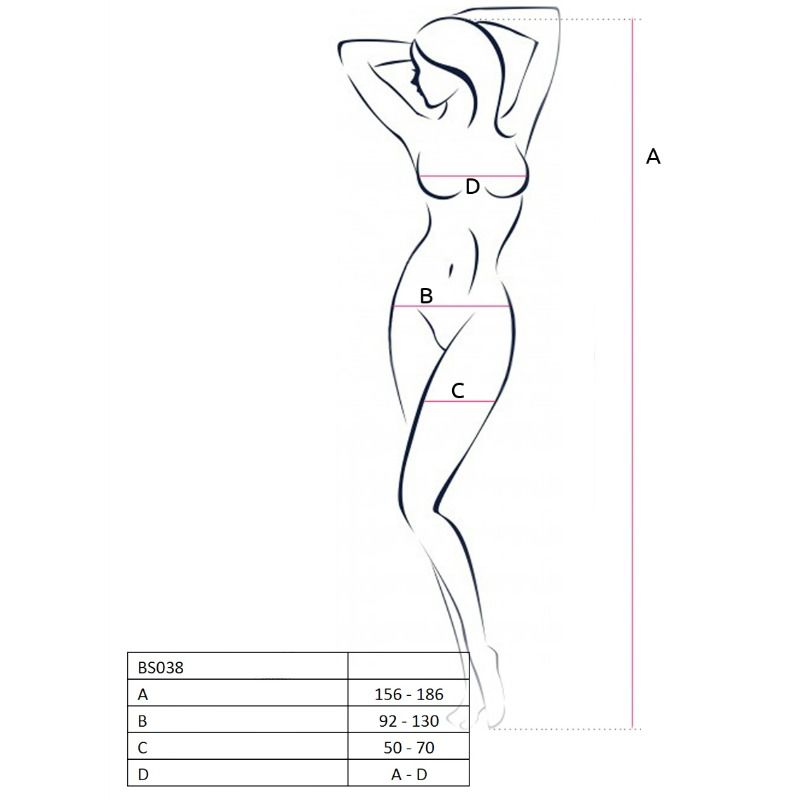 PASSION - WOMAN BS038 ROTER BODYSTOCKING, EINE GRÖSSE – Bild 2