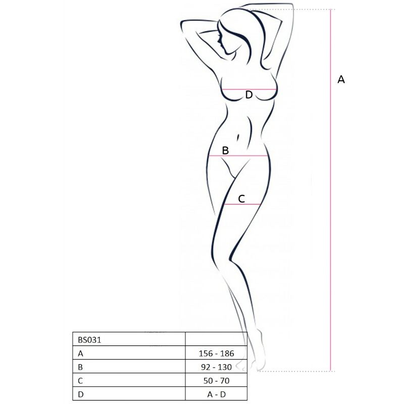 PASSION - WOMAN BS031 WEISSER BODYSTOCKING, EINE GRÖSSE – Bild 2