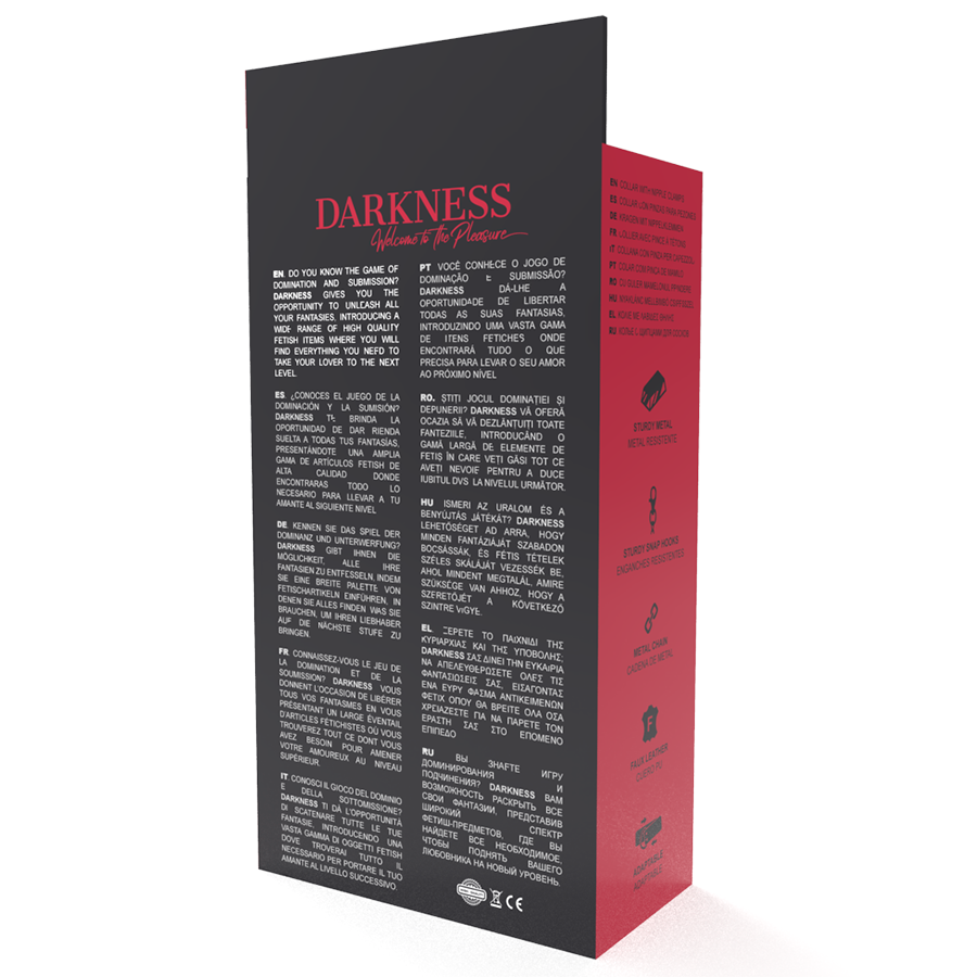 DARKNESS - HALSBAND MIT NIPPELKLAMMERN SCHWARZ – Bild 2