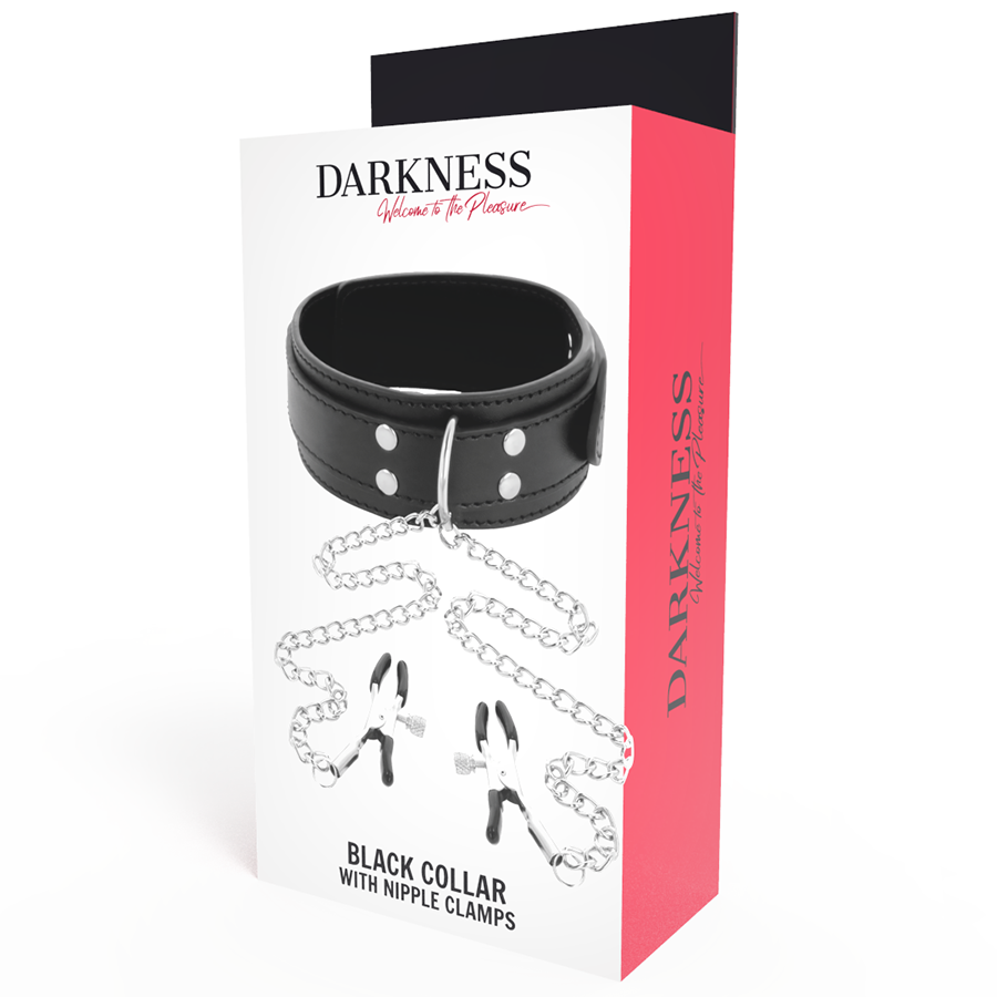 DARKNESS - HALSBAND MIT NIPPELKLAMMERN SCHWARZ – Bild 4