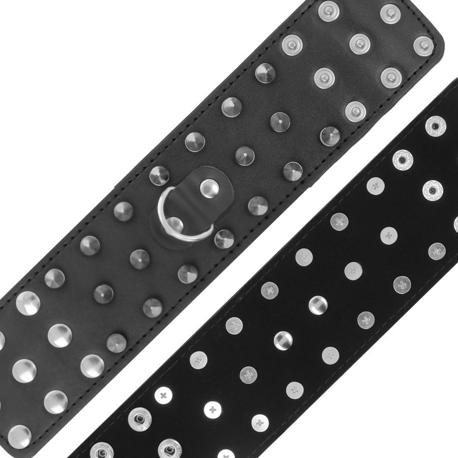 DARKNESS - SKULLS AND BONES SCHWARZE HANDSCHELLEN MIT SPIKES – Bild 2