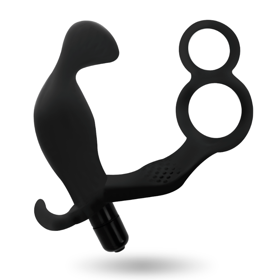 ADDICTED TOYS - ANALPLUG MIT DOPPELTEM PENISRING UND HODEN SCHWARZ – Bild 2