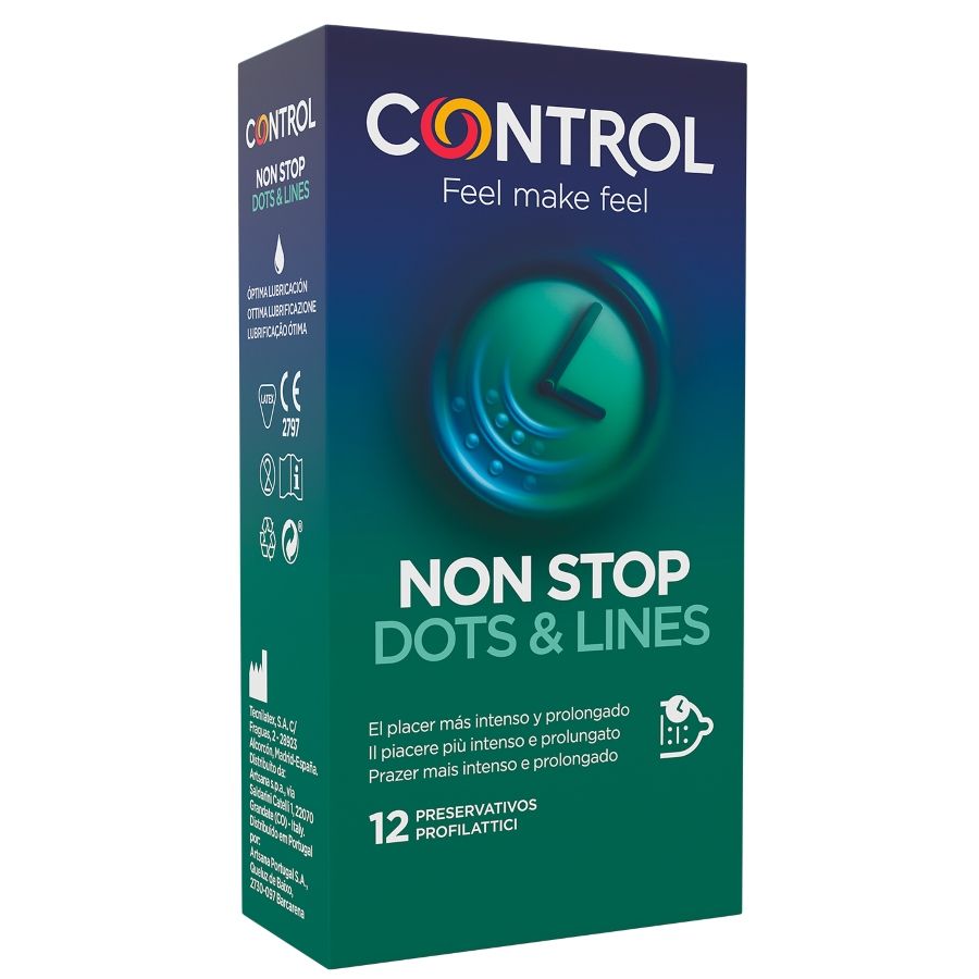 img_85954_9c53a4fee76dc1788569bf12c850bf12_1.jpg CONTROL - NONSTOP DOTS AND LINES CONDOMS 12 UNITS