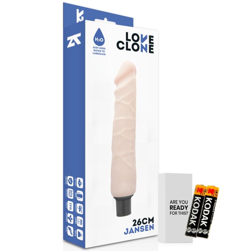 img_92402_f511255bc9013ef39a8468b615f6c3c8_1.jpg LOVECLONE - JANSEN SELBSTSCHMIERENDER VIBRATOR 26 CM -O- 4.2 CM