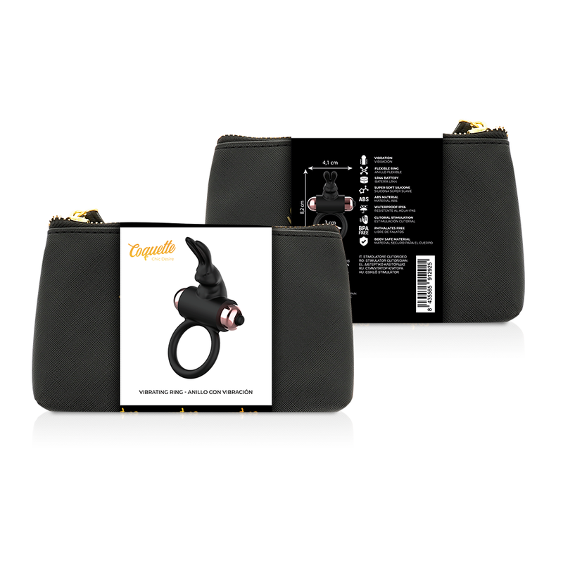 COQUETTE CHIC DESIRE - COCKRING MIT VIBRATOR SCHWARZ/ GOLD – Bild 2