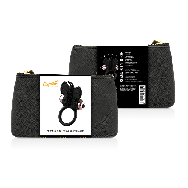 COQUETTE CHIC DESIRE - COCKRING SCHMETTERLING MIT VIBRATOR SCHWARZ/ GOLD – Bild 5