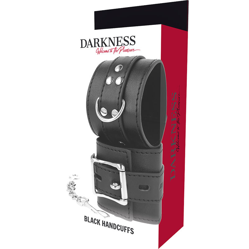 DARKNESS - HANDSCHELLEN AUS SCHWARZEM LEDER – Bild 2