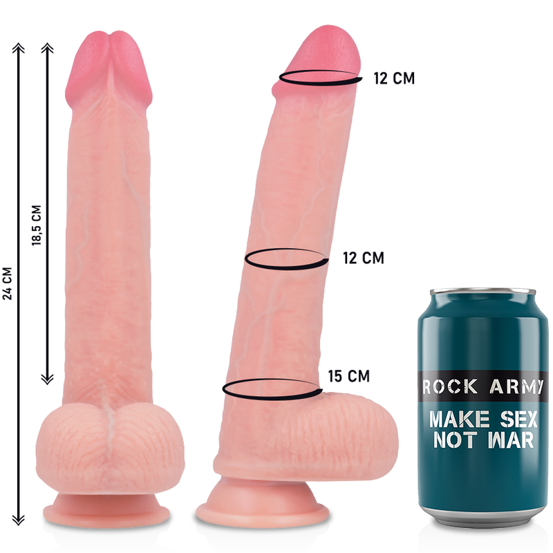 ROCKARMY - ARN S + FLÜSSIGER SILIKON DILDO PREMIUM KINGCOBRA 24 CM -O- 4.77 CM – Bild 3